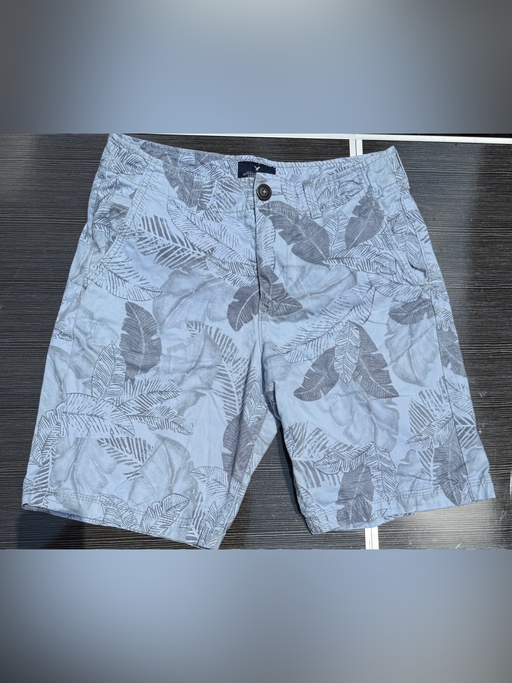 American Eagle Light Blue Tropical Print Shorts